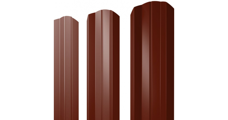 Штакетник М-образный А фигурный 0,5 Satin RAL 3009 оксидно-красный изображение, анонсные картинки товара