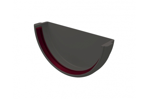 Заглушка желоба Классика 120 ПВХ Grand Line графит (RAL 7024) изображение, анонсные картинки товара