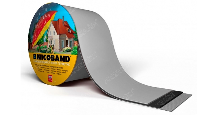 Герметизирующая лента Grand Line UniBand самоклеящаяся серебристая 10м*10см изображение, анонсные картинки товара