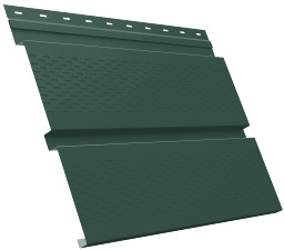 Металлический софит Квадро брус с перфорацией 0,45 Drap с пленкой RAL 6005 зеленый мох изображение, анонсные картинки товара