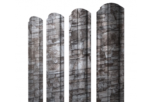 Штакетник Полукруглый Slim фигурный 0,45 Print Elite Fine Stone TwinColor изображение, анонсные картинки товара