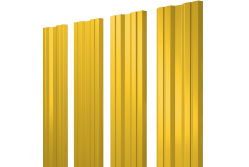 Штакетник Twin с прямым резом 0,45 PE RAL 1018 цинково-желтый изображение, анонсные картинки товара