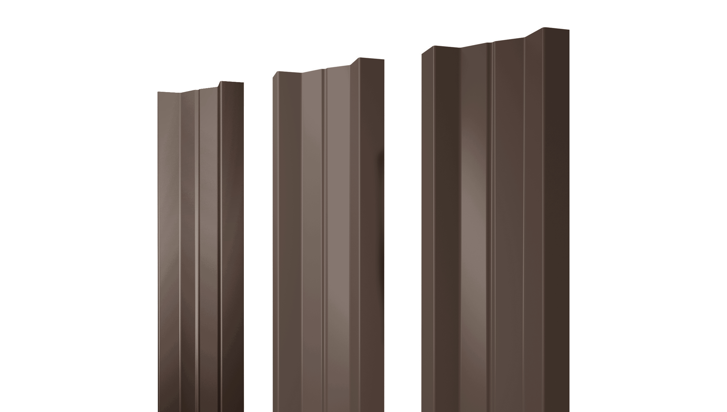 Штакетник М-образный B с прямым резом Grand Line 0,4 ПЭ RAL 8017 шоколад изображение, анонсные картинки товара