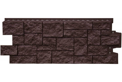 Фасадная панель Grand Line Дикий камень Classic шоколадный изображение, анонсные картинки товара