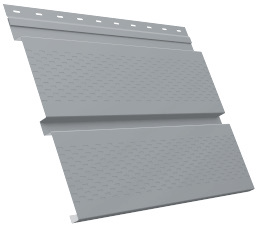 Металлический софит Квадро брус с перфорацией 0,5 GreenCoat Pural BT, matt RR 21 светло-серый (RAL 7040 серое окно) изображение, анонсные картинки товара