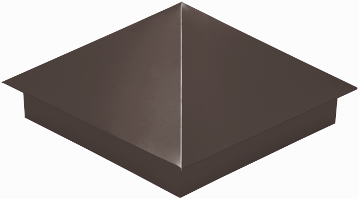 Колпак на столб 390х390мм 0,4 PE с пленкой RAL 8017 шоколад можно купить недорого в ООО «Большие скидки» Колпак на столб 390х390мм 0,4 PE с пленкой RAL 8017 шоколад изображение, анонсные картинки товара