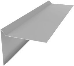 Планка ветровая для мягкой кровли 100х20х100 0,45 PE с пленкой RAL 9006 бело-алюминиевый (2,5м) изображение, анонсные картинки товара