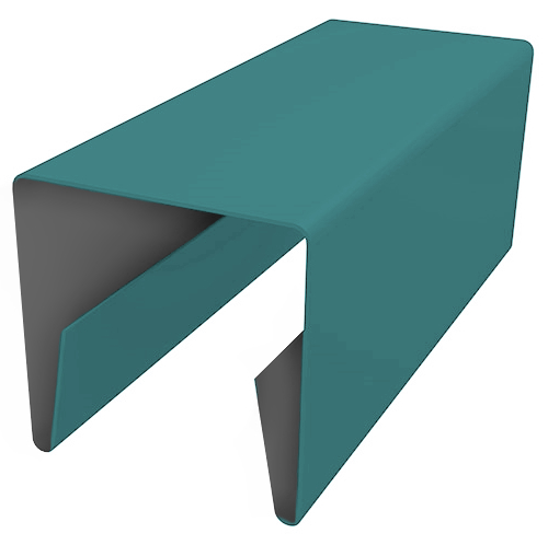 Планка П-образная заборная 24 0,45 PE с пленкой RAL 5021 водная синь (2м) изображение, анонсные картинки товара