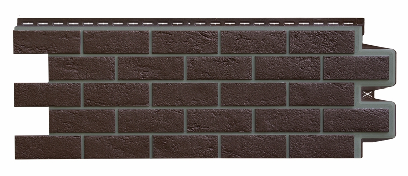 Фасадная панель Grand Line Состаренный кирпич Design шоколадный со швом RAL 7006 изображение, анонсные картинки товара
