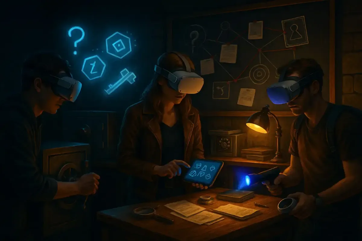 Missão à escolha com óculos de realidade virtual para uma equipe de quatro pessoas (sexta-feira e fins de semana)