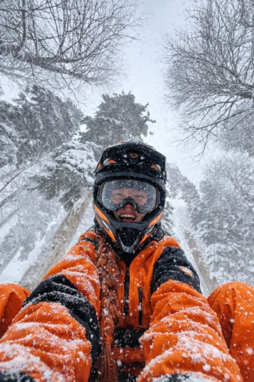 Passeio em uma motoneve Sharmax SN-280 (60 minutos) pela rota Trilha de Neve