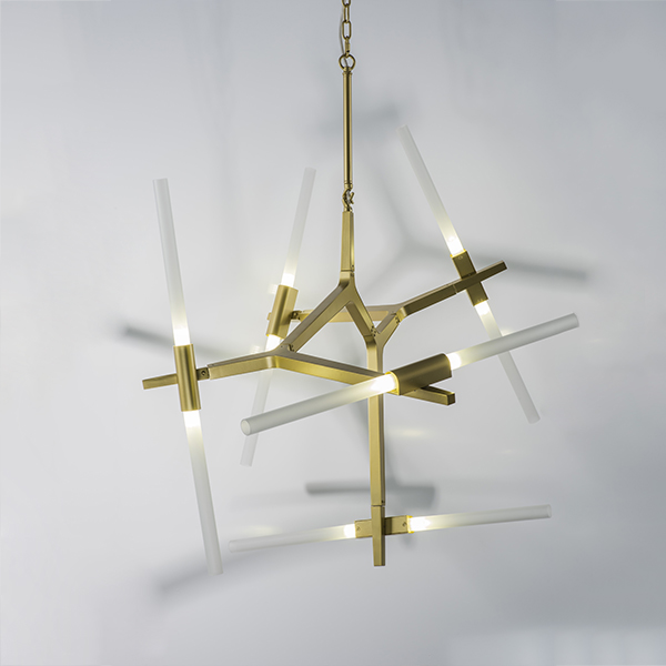 742103 Люстра STRUTTURA 10х6W (led) G9 ЗОЛОТО МАТОВЫЙ
