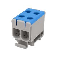 Клемма вводная силовая КВС 6-50мм² 2-рядная синяя распределительная REXANT