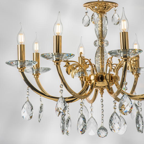 694082 Люстра подв STREGARO 8х60W E14 ЗОЛОТО