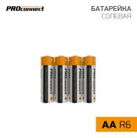 Батарейка солевая АА/R6, 1,5В, 4 шт, термопленка PROconnect