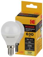 Лампочка светодиодная Kodak LED KODAK P45-7W-830-E14 E14 / Е14 7Вт шар теплый белый свет