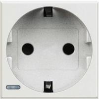 BT Axolute White Розетка с/з с защитными шторками  безвинт зажим  возможность индикации 2 мод