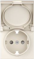 Накладка для розетки Schuko с заземлением, с крышкой, 16A 250 В~, матовый кремовый, серия A07