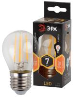 Лампочка светодиодная ЭРА F-LED P45-7W-827-E27 E27 / Е27 7Вт филамент шар теплый белый свет