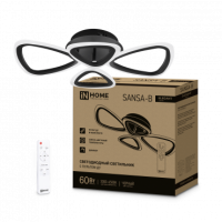 Светильник сд ELEGANT SANSA-B 60Вт 230В 3000-6500K 4700Лм 600х400х75мм c пультом ДУ черный IN HOME