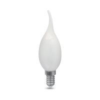 Лампа Gauss Filament Свеча на ветру 5W 420lm 2700К Е14 milky LED 1/10/50