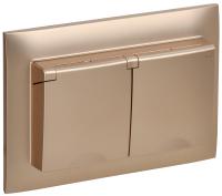 SKANDY Розетка 2-местная и крышкой 16А в сборе IP44 SK-R12Sa песочный IEK