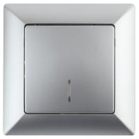 4-102-03 Intro Выключатель с подсветкой, 10А-250В, СУ, Solo, алюминий (10/200/2400)