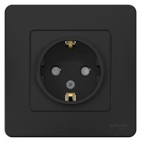 BLANCA С/У РОЗЕТКА с заземлением со шторками, 16А, 250В, АНТРАЦИТ