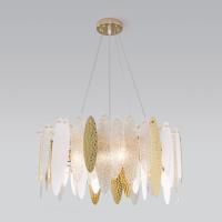 Подвесная люстра с фактурным стеклом 326/8 золото