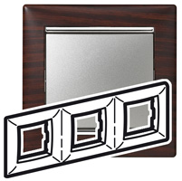 Legrand Valena Темное дерево/Серебро Рамка 3-ая горизонт.