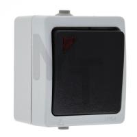 Венеция EVV10-121-30-54 Выкл. 1-клав. с подсветкой сер. EKF