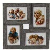 Фоторамка Image Art  PL88-4 пластиковая мультирамка квадратная размер фото 10х15 цвет морозное серебро рамка на 4 фото