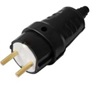 В6-387 Вилка прямая 6А 250V 2P IP20 без зазем. КАУЧУК (48 шт/уп)