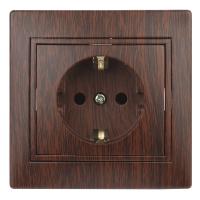 1-202-10 Intro Розетка 2P+E Schuko, 16А-250В, IP20, СУ, Plano, венге (10/200/2000)