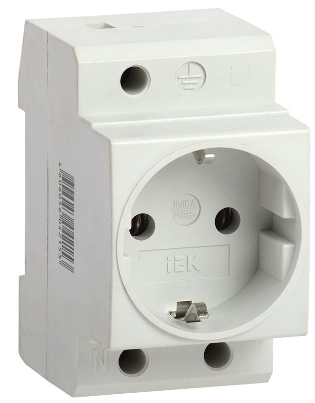 Розетка РАр10-3-ОПс заземлением на DIN-рейку IEK