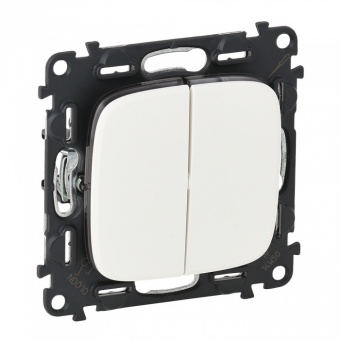 Legrand Valena ALLURE DIY Бел Выключатель 2-х клавишный 10А 250В