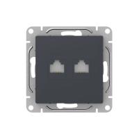 Механизм розетки RJ45 - 2шт, (cat6), графит Эпика EKF