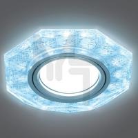 BL066 Светильник Gauss Backlight Восемь гран. Белый/Серебро/Хром  Gu5.3  LED 4100K 1/40