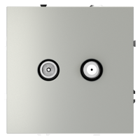 Розетка телевизионная встраиваемая VOLTUM S70 оконечная TV+SAT, (сталь)