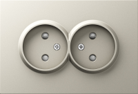 Накладка для розетки 2-й без заземления, со шторками 16A 250 В~, матовый кашемир, серия A07