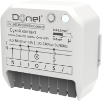 Умный выключатель с сухим контактом MatterOverWi-Fi, AC 230В 1 канал.13А, мощность LED 800Вт