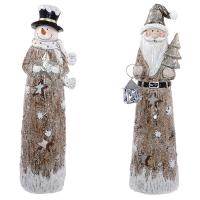 721420 Фигурка декоративная  с подсветкой Снеговик/Санта  L7 W6 5 H24 5 см  2в.