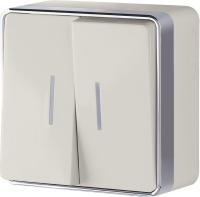 Выключатель двухклавишный с подсветкой Gallant (слоновая кость) / WL15-03-03 / W5020103