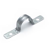 Скоба металлическая двухлапковая усиленная противопожарная СМДУ d25-26 мм отв. d 6,5 мм (100шт/600шт уп/кор) Промрукав