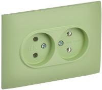 SKANDY Розетка 2-местная без заземления без защитных шторок 10А в сборе SK-R10G мятный IEK