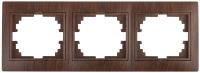 Рамка для розеток и выключателей Intro Plano 1-503-10 на 3 поста горизонтальная, СУ, венге