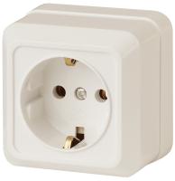 2-202-02 Intro Розетка 2P+E Schuko, 16А-250В, IP20, ОУ, Quadro, сл.кость (10/200/2400)