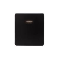 Выключатель ROUND 1 кл проходной (переключатель) с подсветкой 10А с/у оникс KRANZ