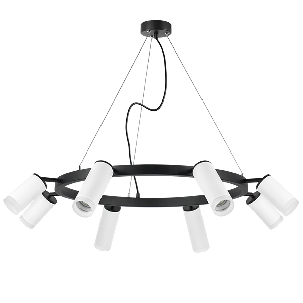 LR0188643640 Люстра RULLO 8х50W GU10 ЧЕРНЫЙ/БЕЛЫЙ (571018+214436-4+214486-4+202430-8)