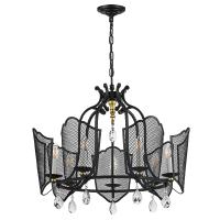 744077 Люстра CASTELLO 7х40W E14 ЧЕРНЫЙ/ЗОЛОТО